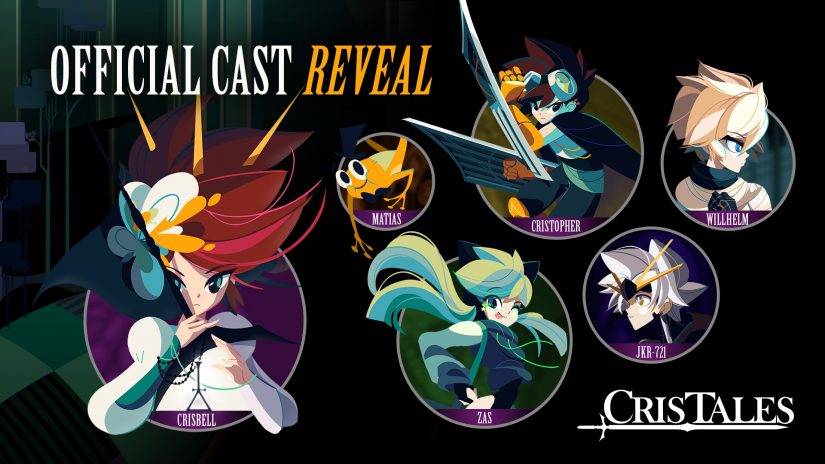 Official Cast Reveal Cris Tales - Shows five characters inside individual circles